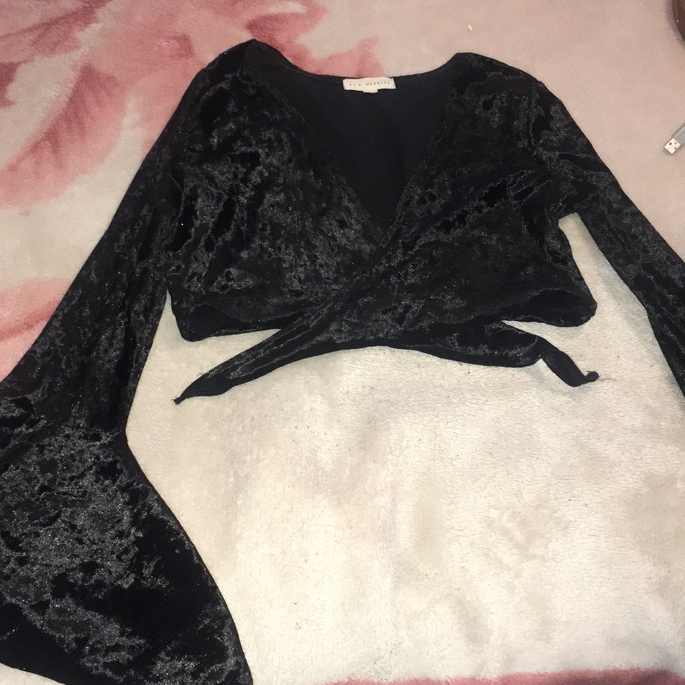 Pacsun LA Hearts crushed velvet crop